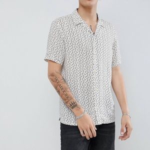 All Saints Men’s Music Note Button Down Shirt